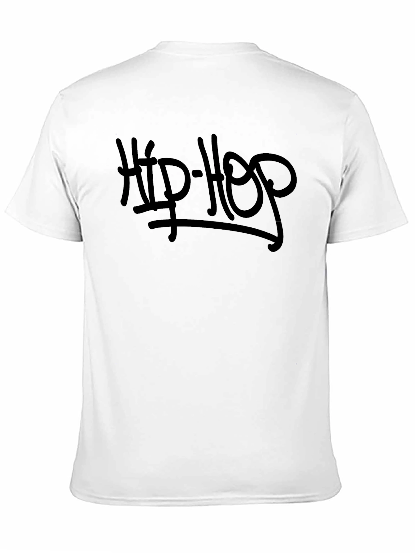 Hip Hop Graphic T-Shirt - Black Crew Neck Tee