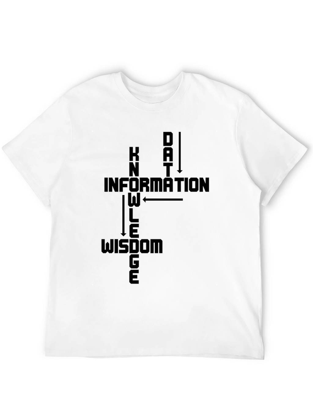 Data Knowledge Wisdom Black Graphic T-Shirt