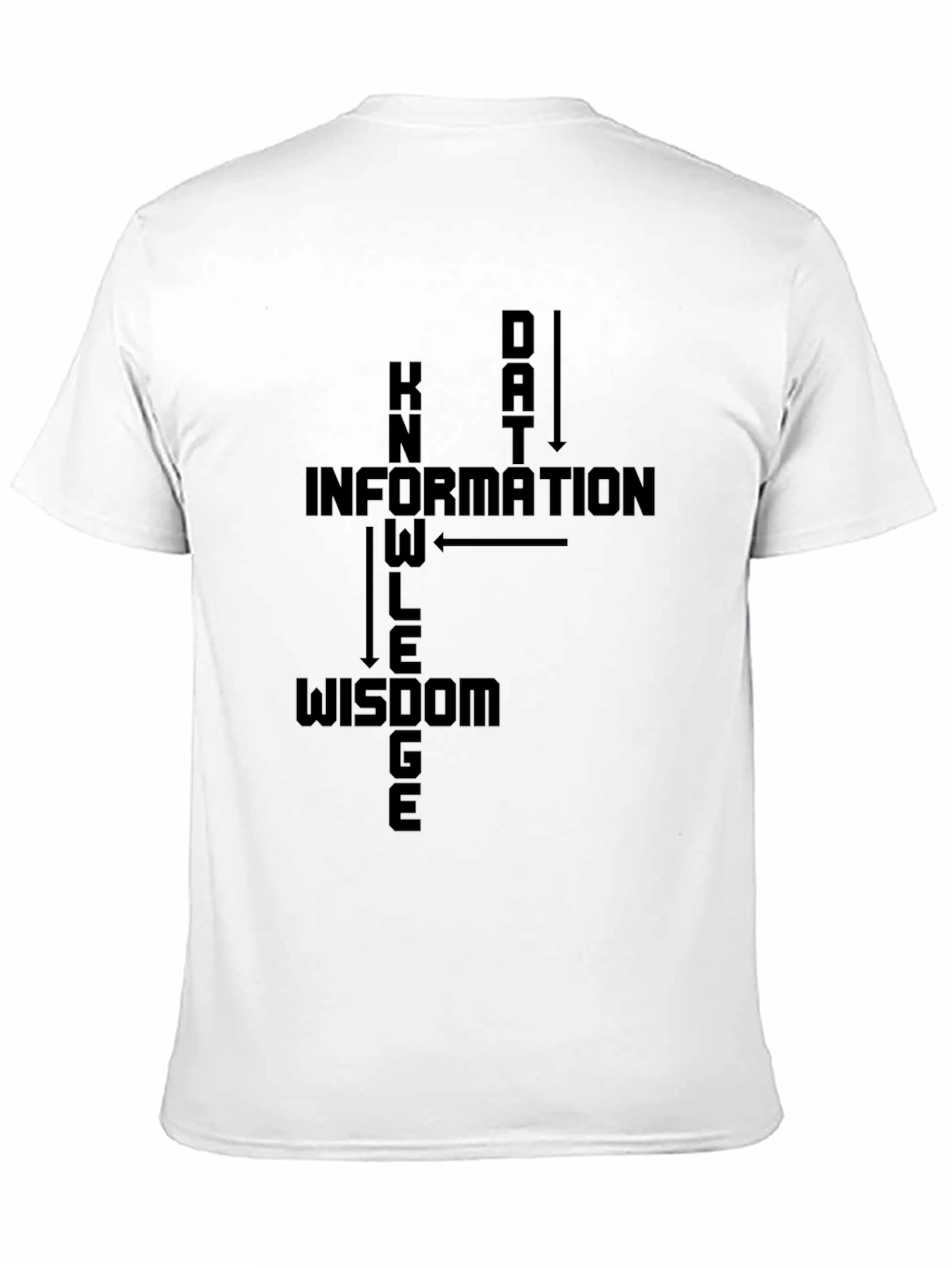 Data Knowledge Wisdom Black Graphic T-Shirt
