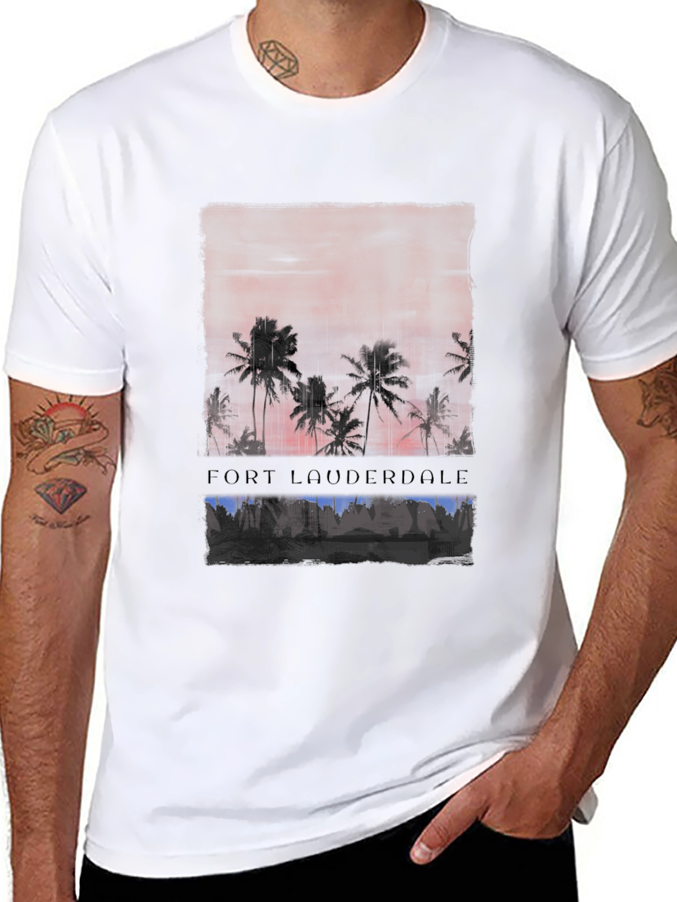 Fort Lauderdale Palm Sunset Graphic Tee