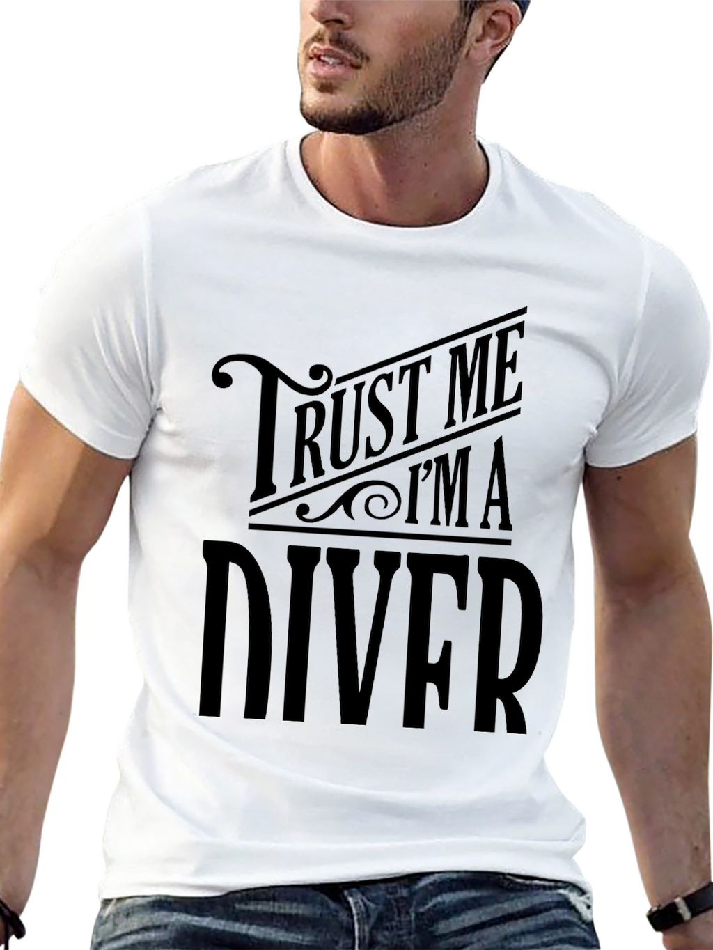 Trust Me Im A Diver Mens Black T-Shirt