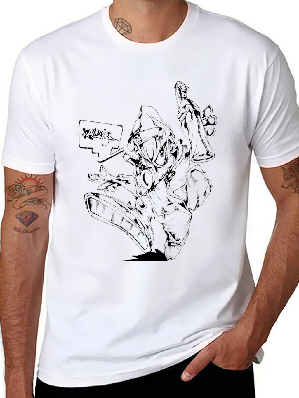 Edgy Black Graphic Tee