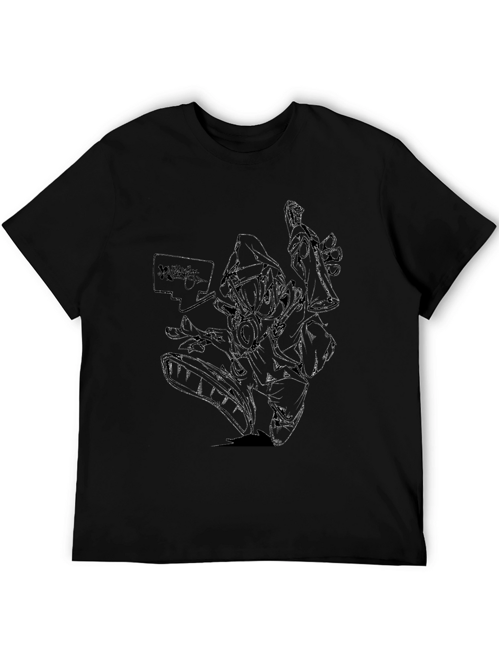 Edgy Black Graphic Tee