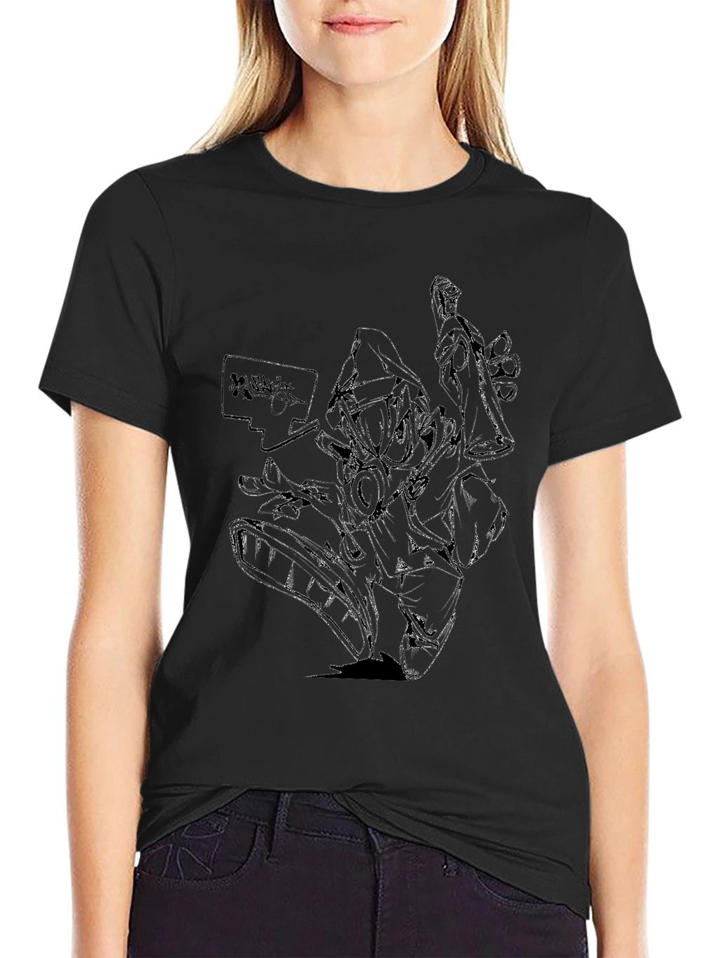 Edgy Black Graphic Tee