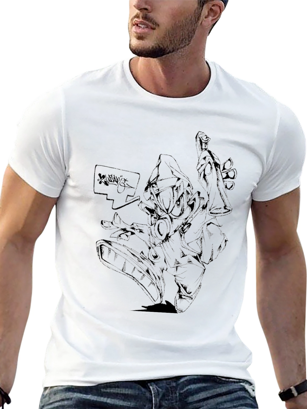 Edgy Black Graphic Tee