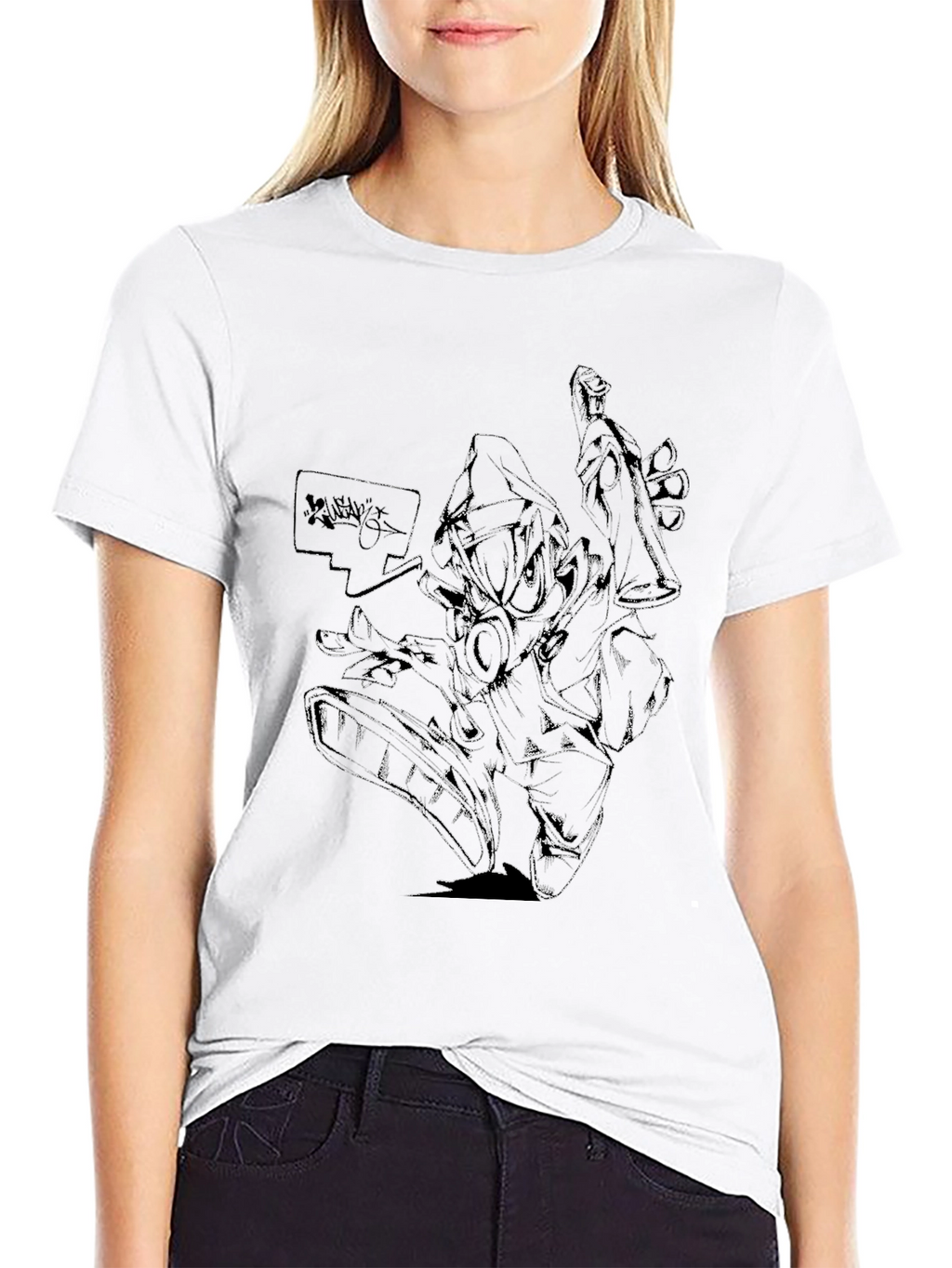 Edgy Black Graphic Tee