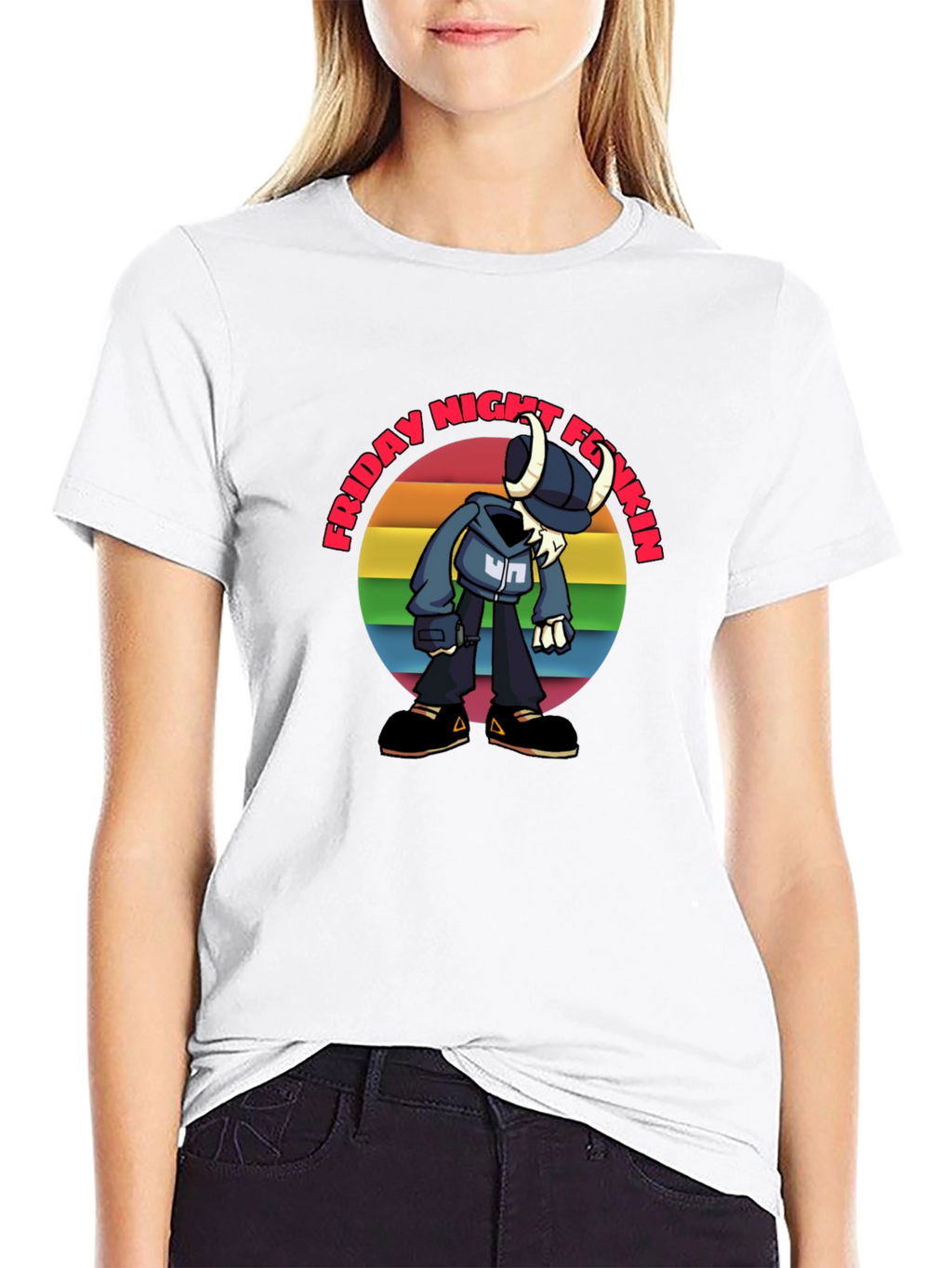 Friday Night Funkin Tabi Rainbow Graphic T-Shirt