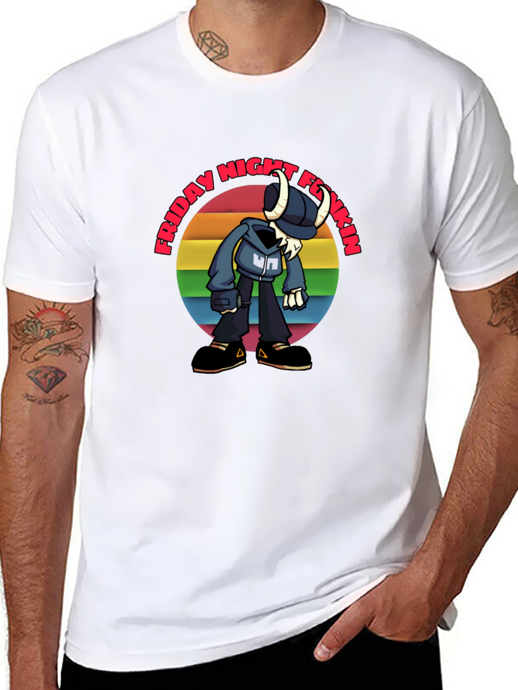 Friday Night Funkin Tabi Rainbow Graphic T-Shirt