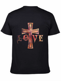 Love Cross Graphic Black T-Shirt