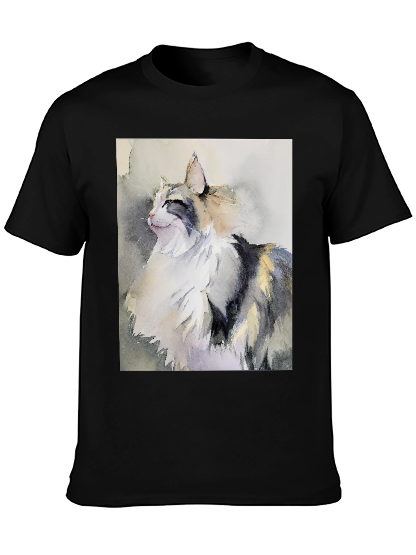 Cat Watercolor Art T-Shirt - Stylish & Unique