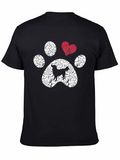 Dog Paw Heart T-Shirt - Pet Lover Tee