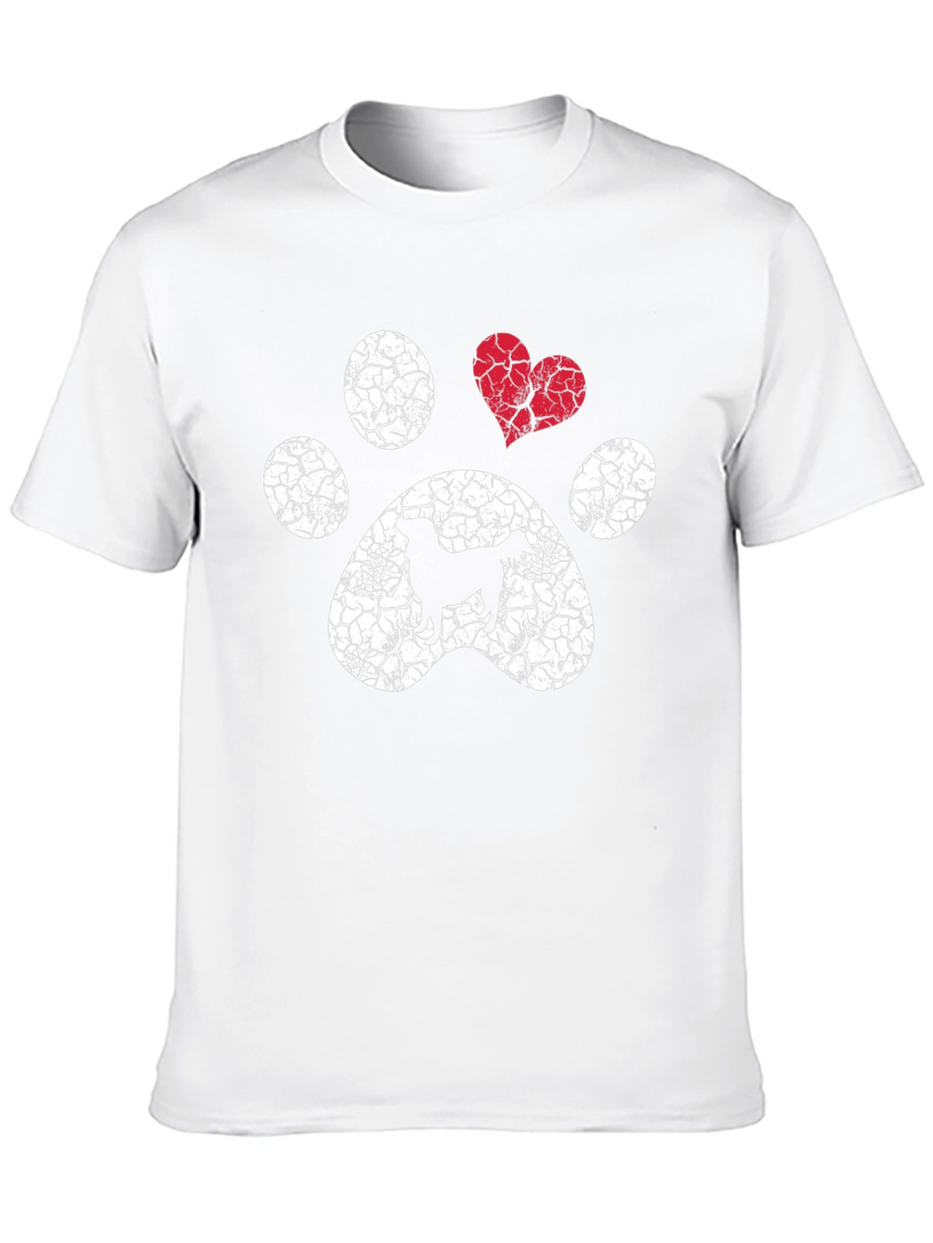 Dog Paw Heart T-Shirt - Pet Lover Tee