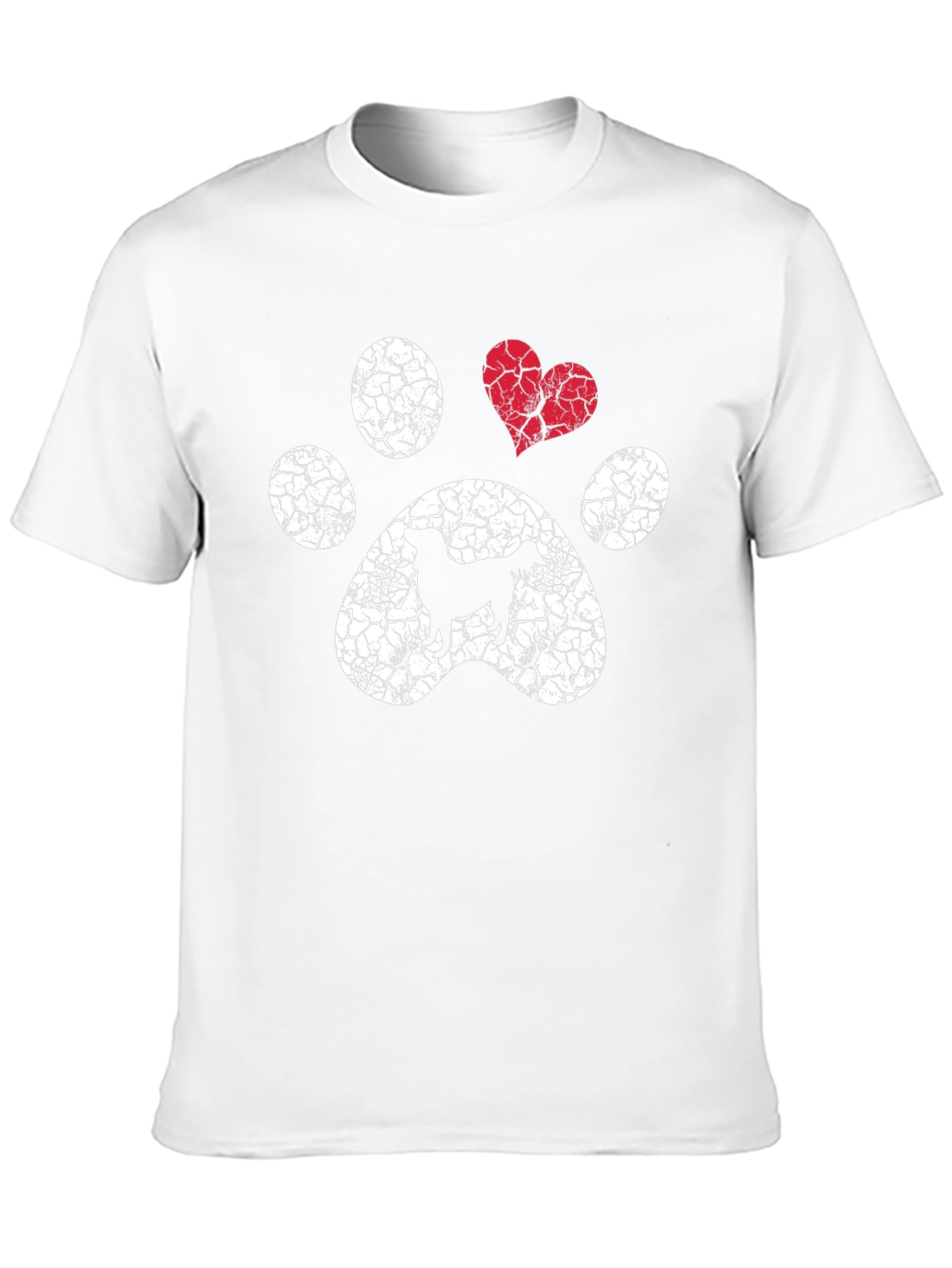 Dog Paw Heart T-Shirt - Pet Lover Tee