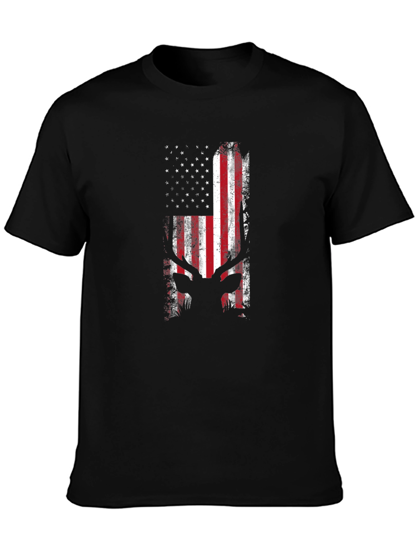 American Flag Deer Silhouette T-Shirt