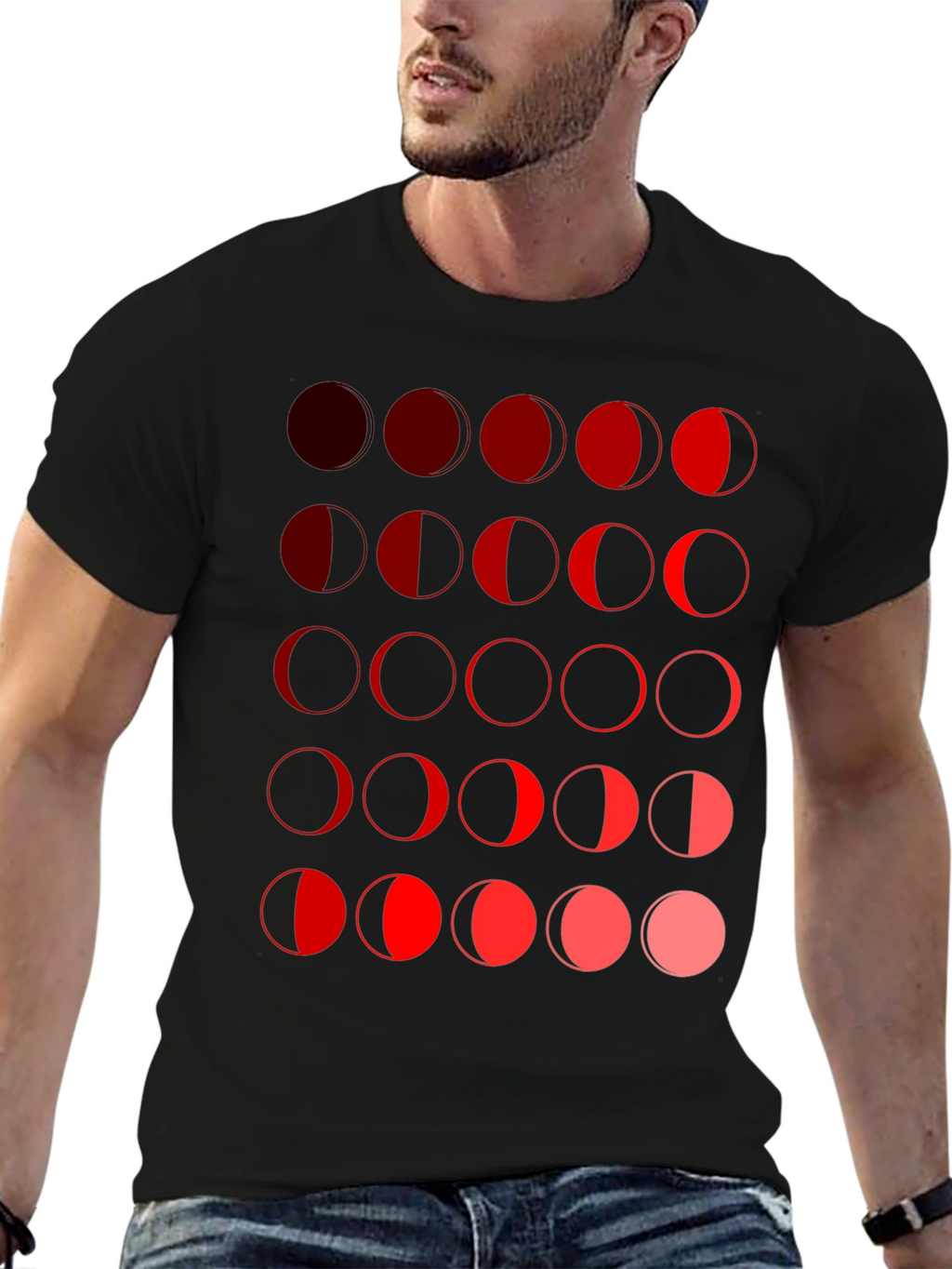 Moon Phase Graphic Tee - Black Unisex T-Shirt
