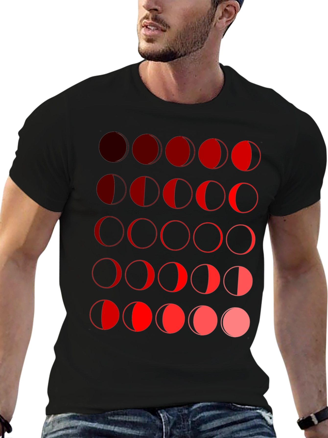Moon Phase Graphic Tee - Black Unisex T-Shirt