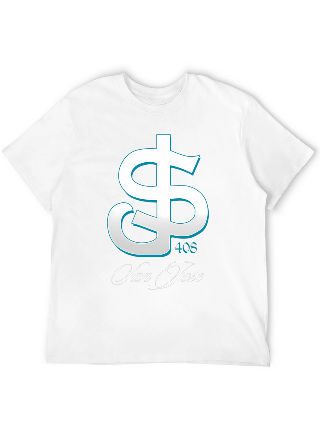 San Jose 408 Dollar Sign Black T-Shirt
