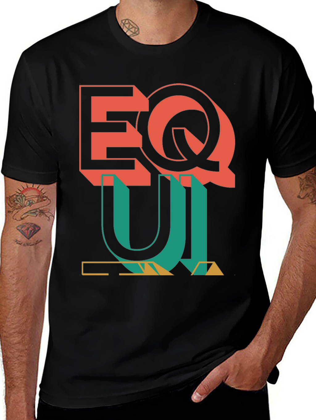 Geometric Graphic Print Tee - Bold EQ Design