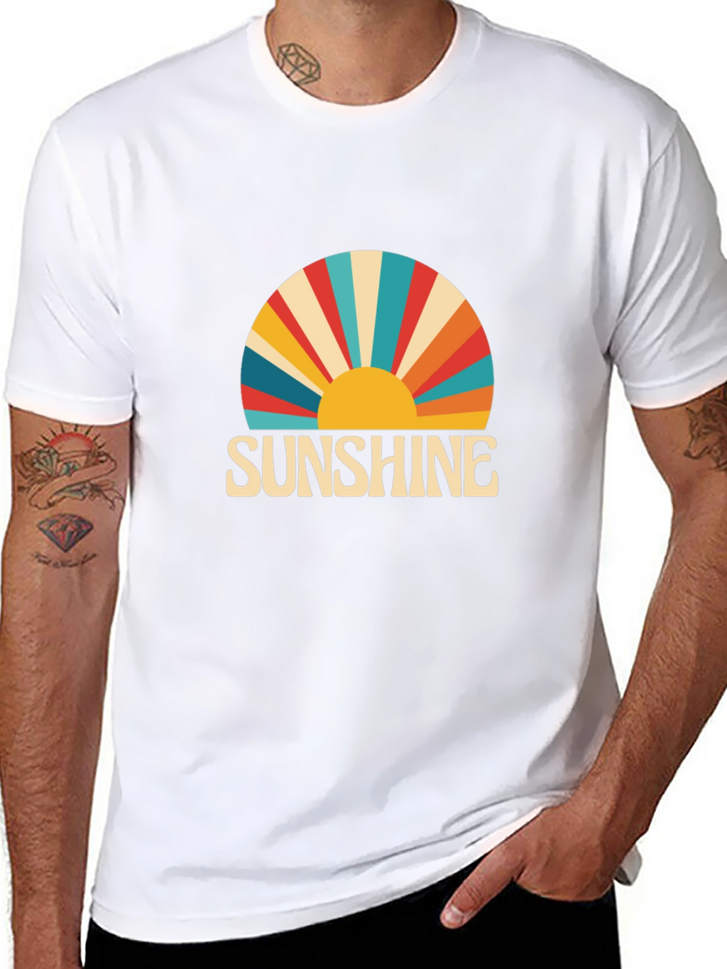 Sunshine Retro Graphic Tee -  Black T-Shirt