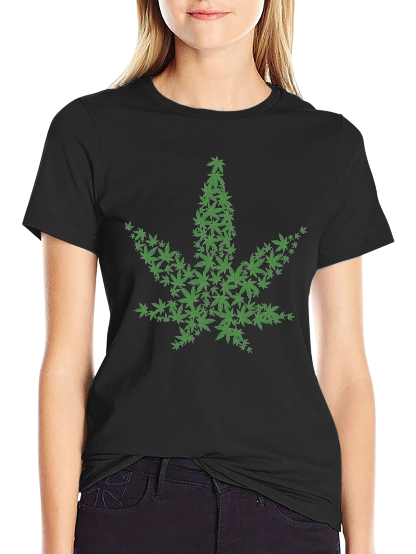 Cannabis Leaf Graphic T-Shirt