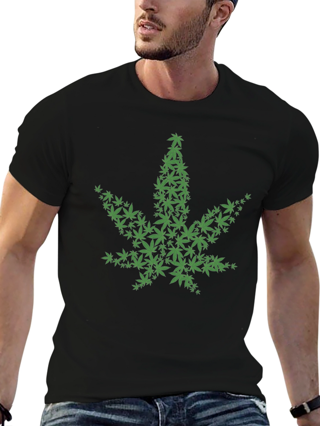 Cannabis Leaf Graphic T-Shirt