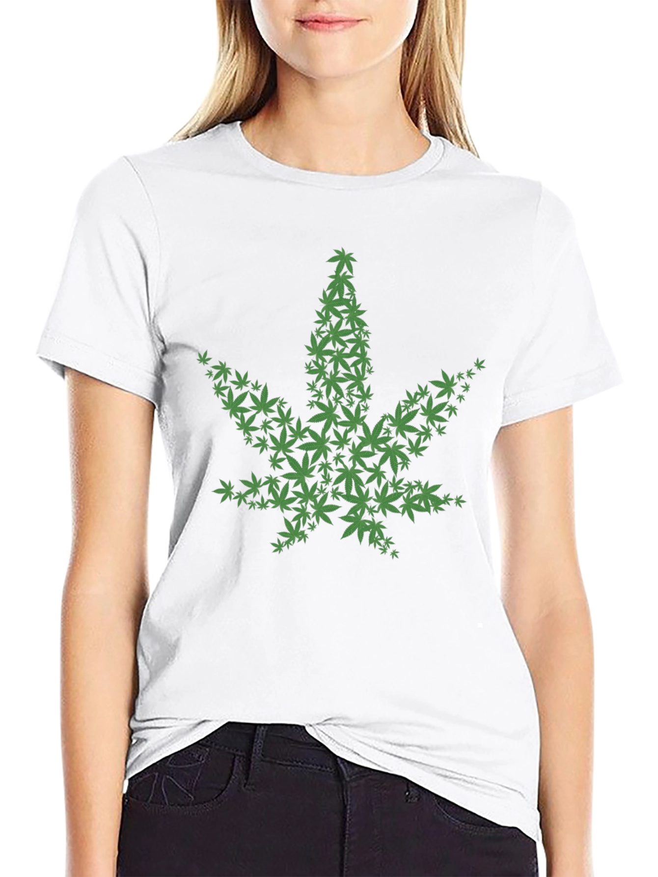 Cannabis Leaf Graphic T-Shirt