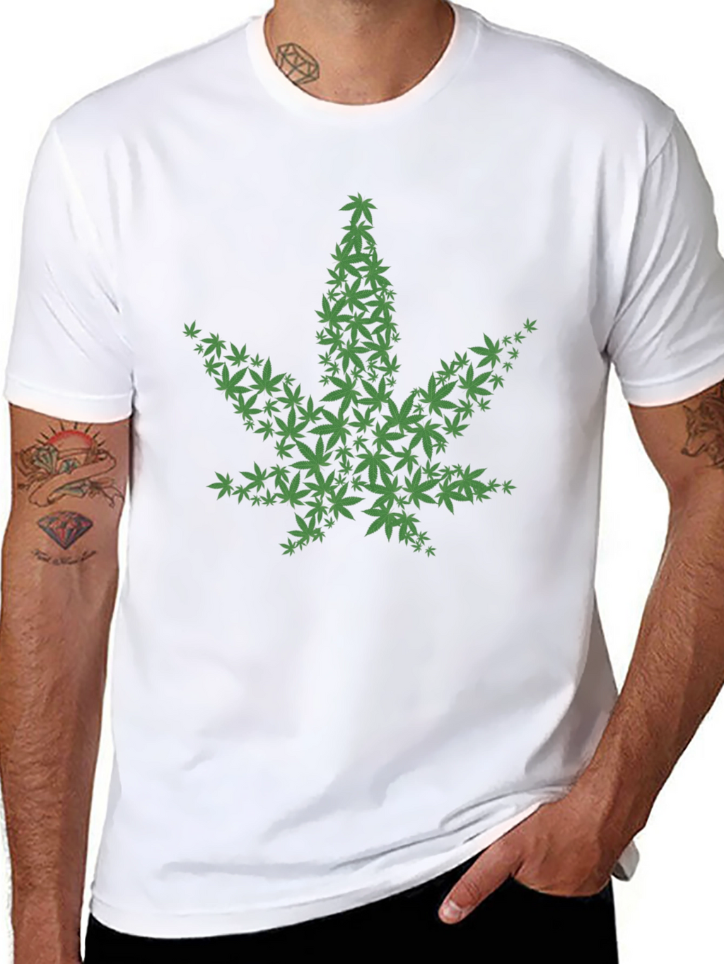 Cannabis Leaf Graphic T-Shirt