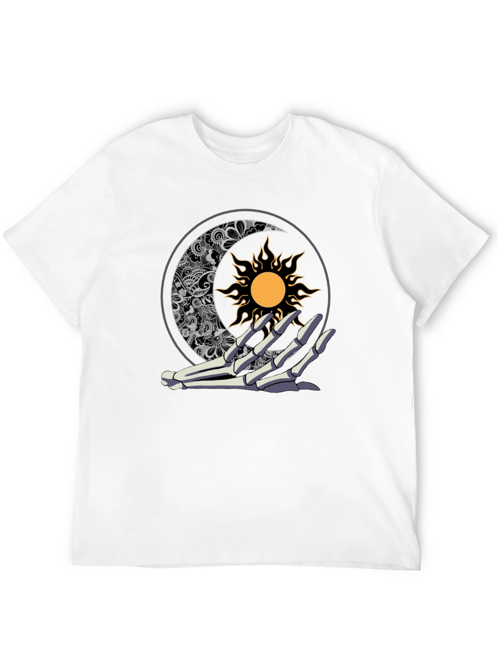 Sun & Moon Skeleton Hand Graphic Tee