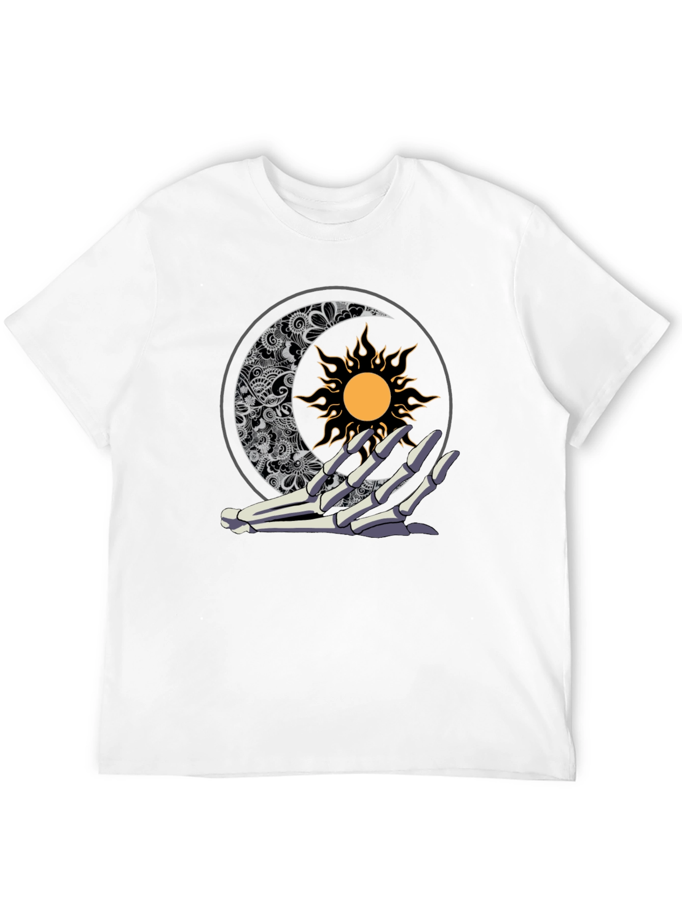 Sun & Moon Skeleton Hand Graphic Tee