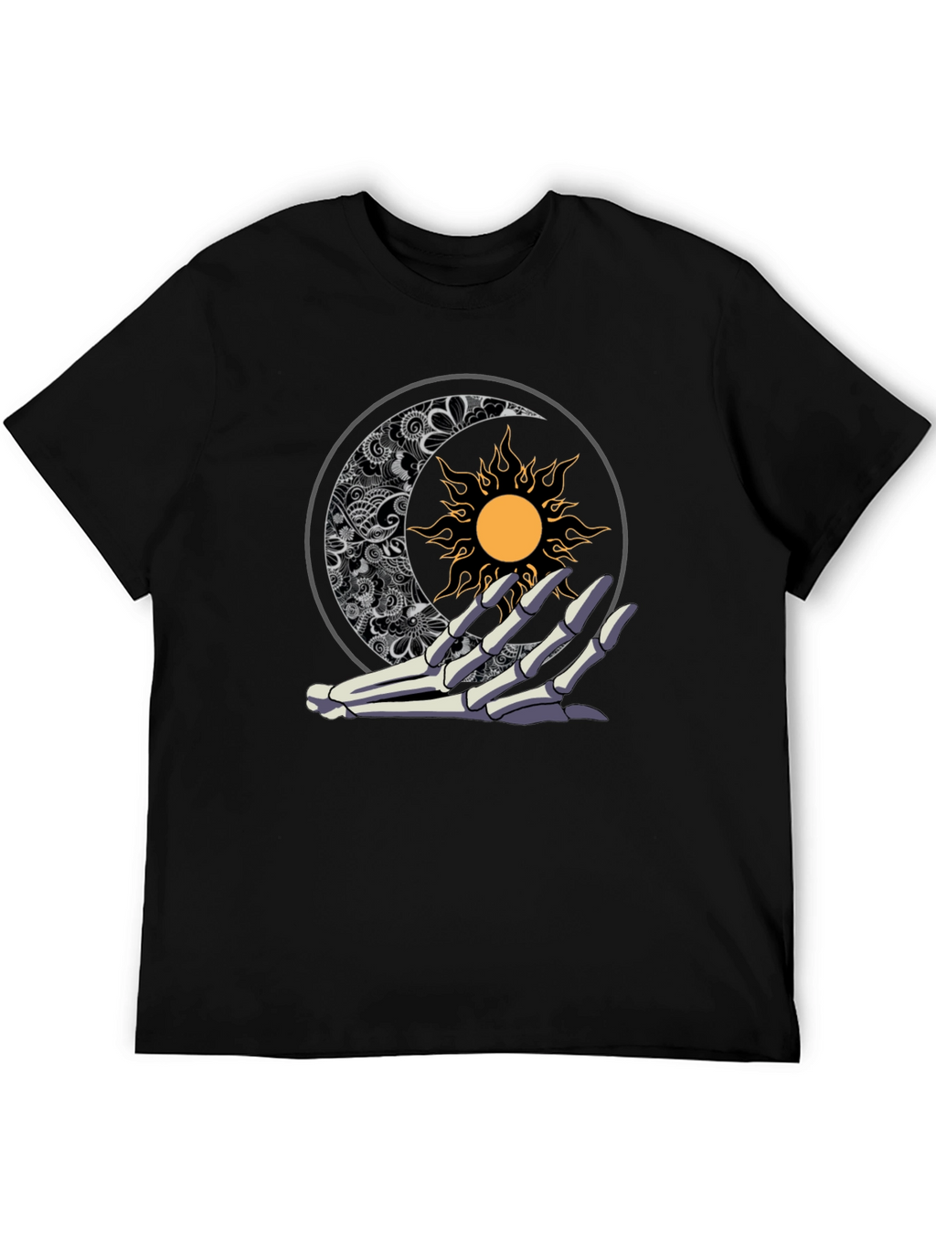 Sun & Moon Skeleton Hand Graphic Tee