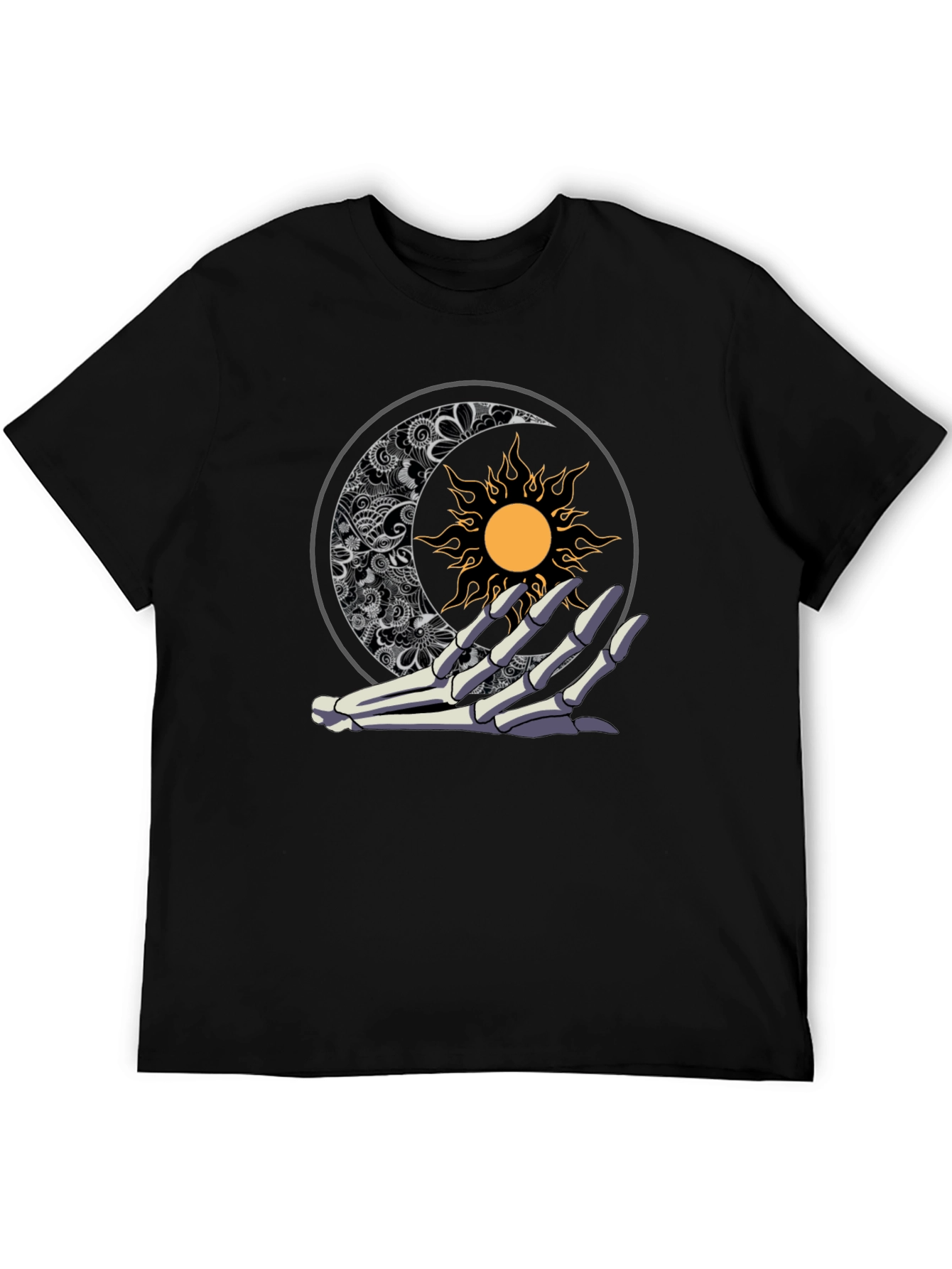Sun & Moon Skeleton Hand Graphic Tee