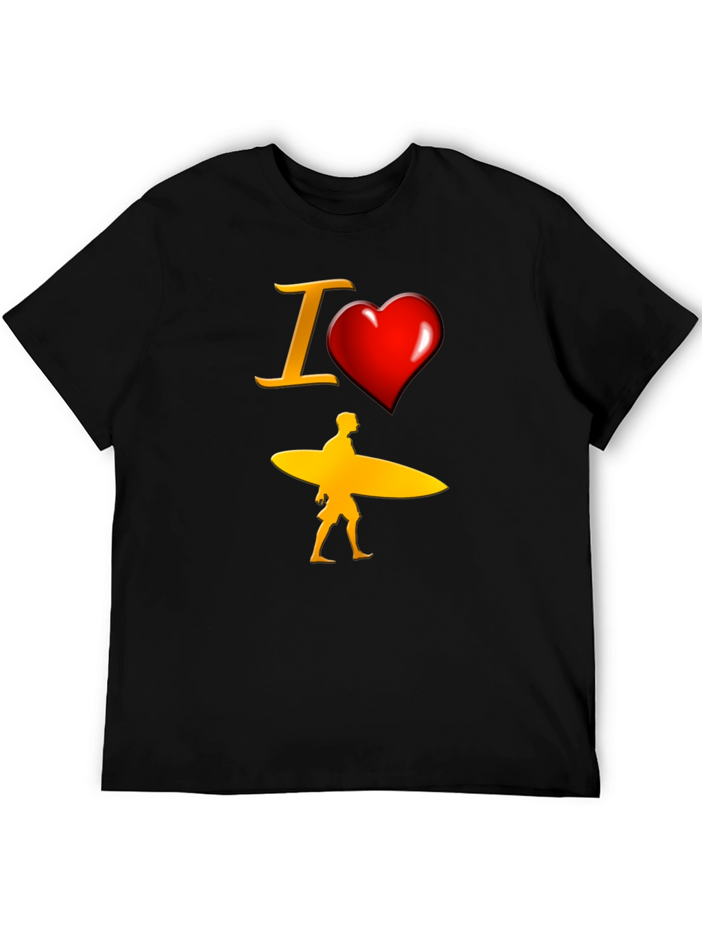 I Heart Surfing Black Tee