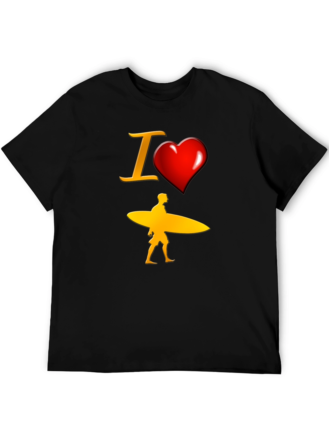 I Heart Surfing Black Tee