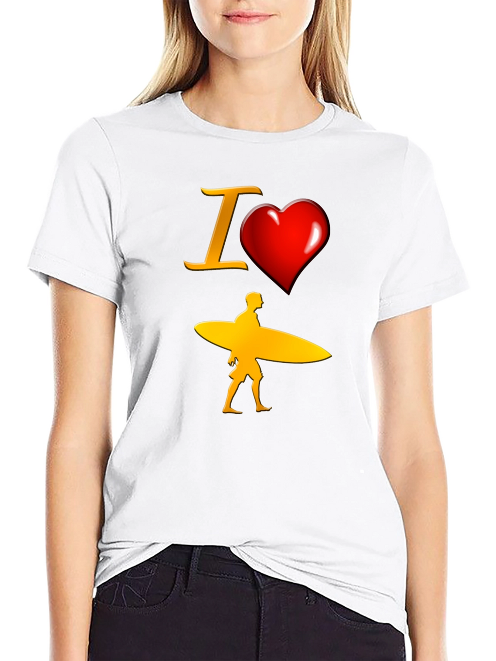 I Heart Surfing Black Tee