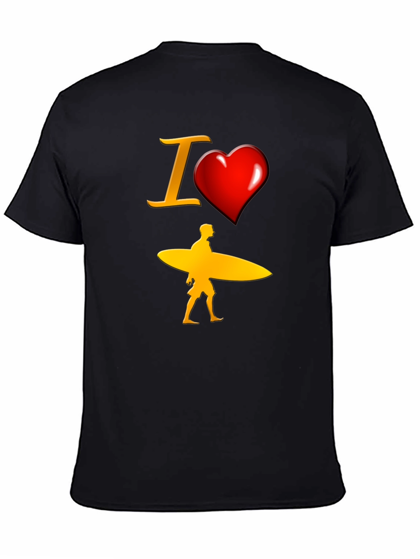 I Heart Surfing Black Tee