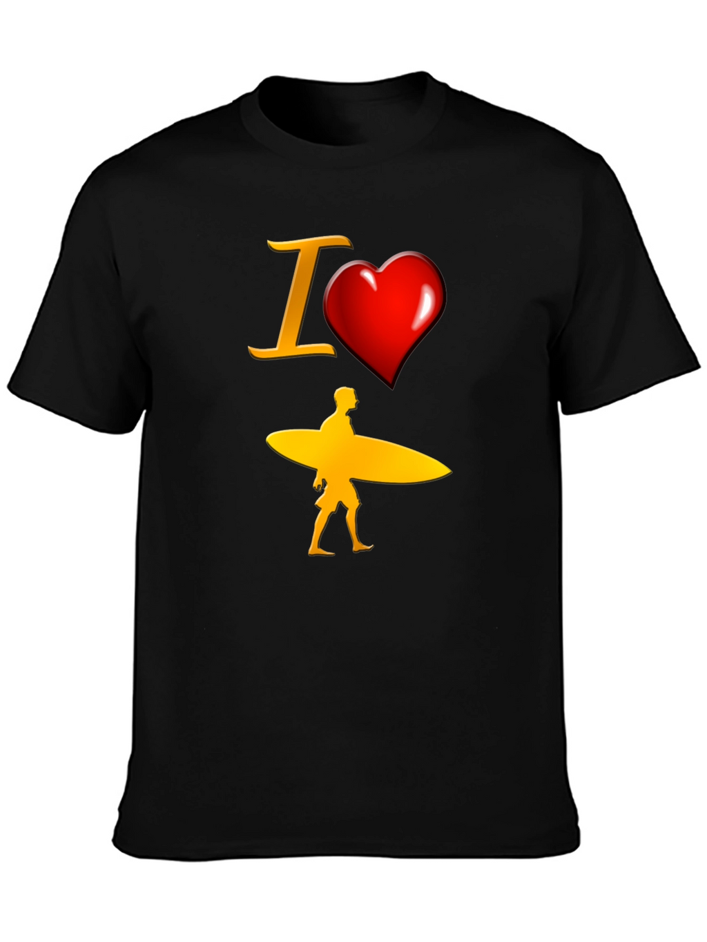 I Heart Surfing Black Tee