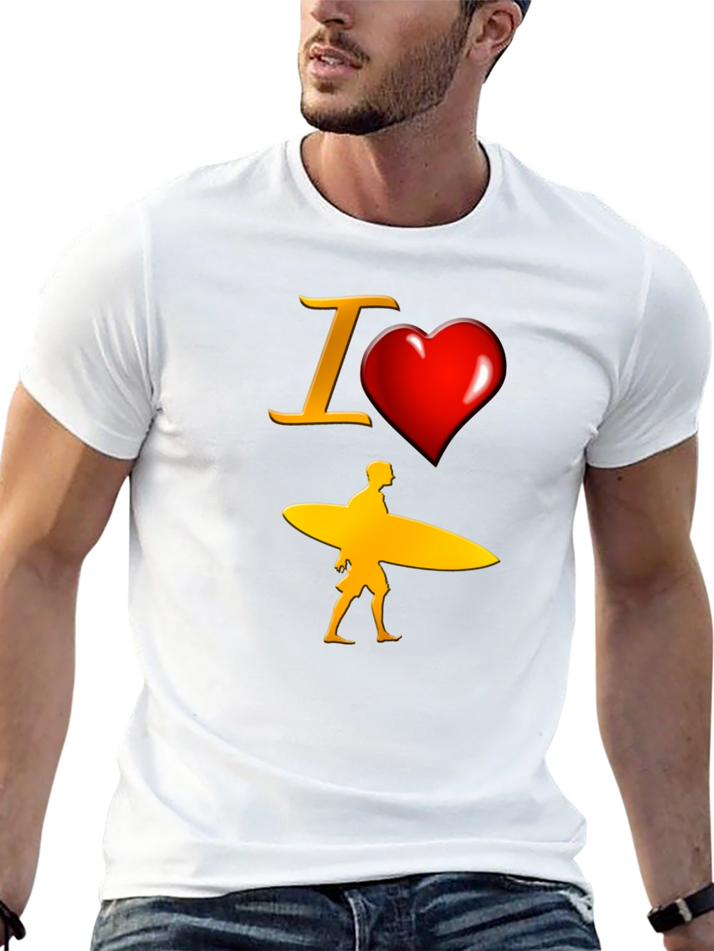 I Heart Surfing Black Tee