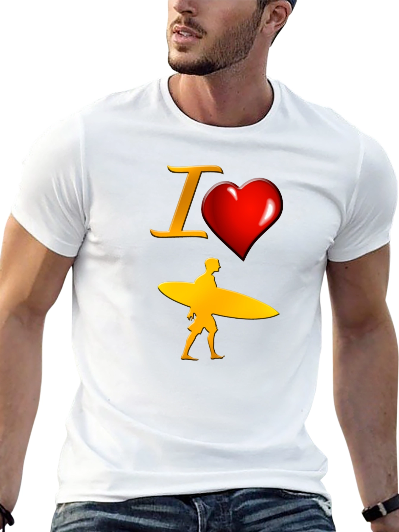I Heart Surfing Black Tee