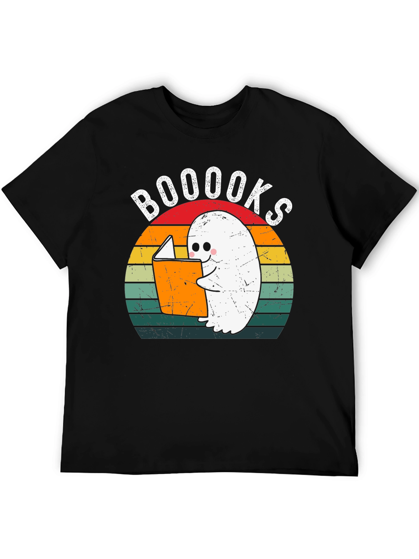 Booooks Ghost Reading T-Shirt | Halloween Book Lover Tee