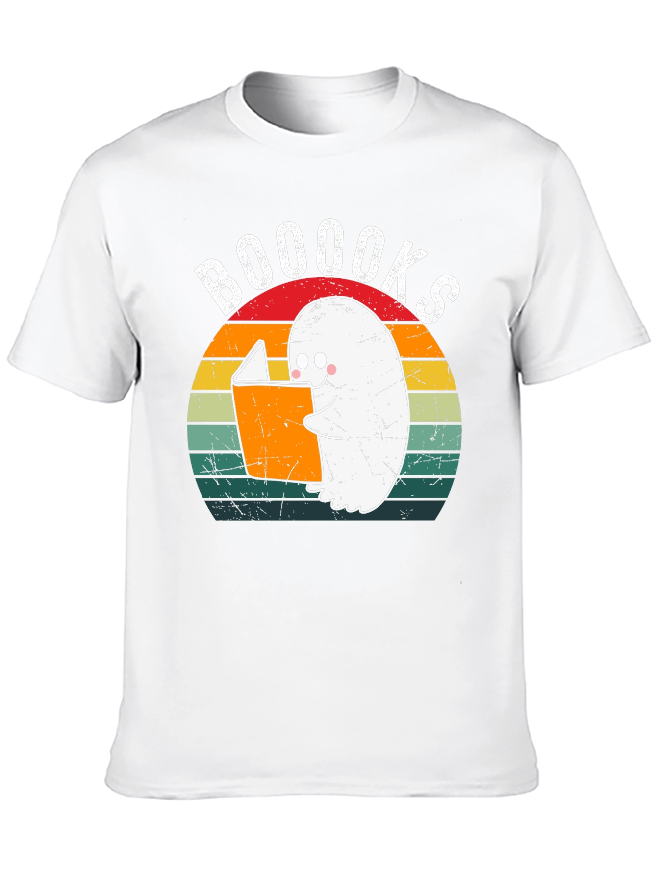 Booooks Ghost Reading T-Shirt | Halloween Book Lover Tee