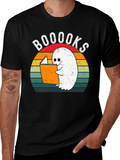 Booooks Ghost Reading T-Shirt | Halloween Book Lover Tee