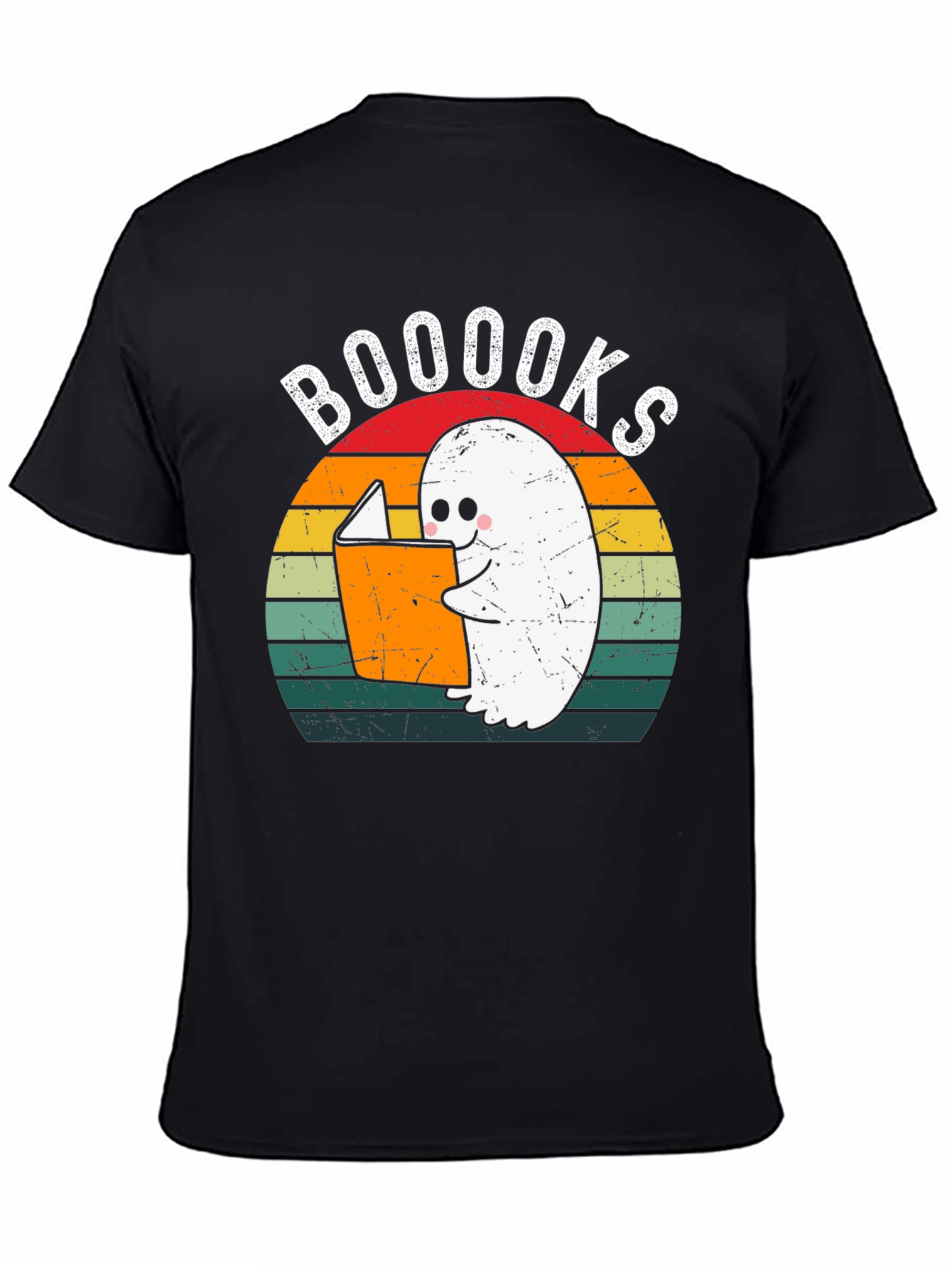 Booooks Ghost Reading T-Shirt | Halloween Book Lover Tee