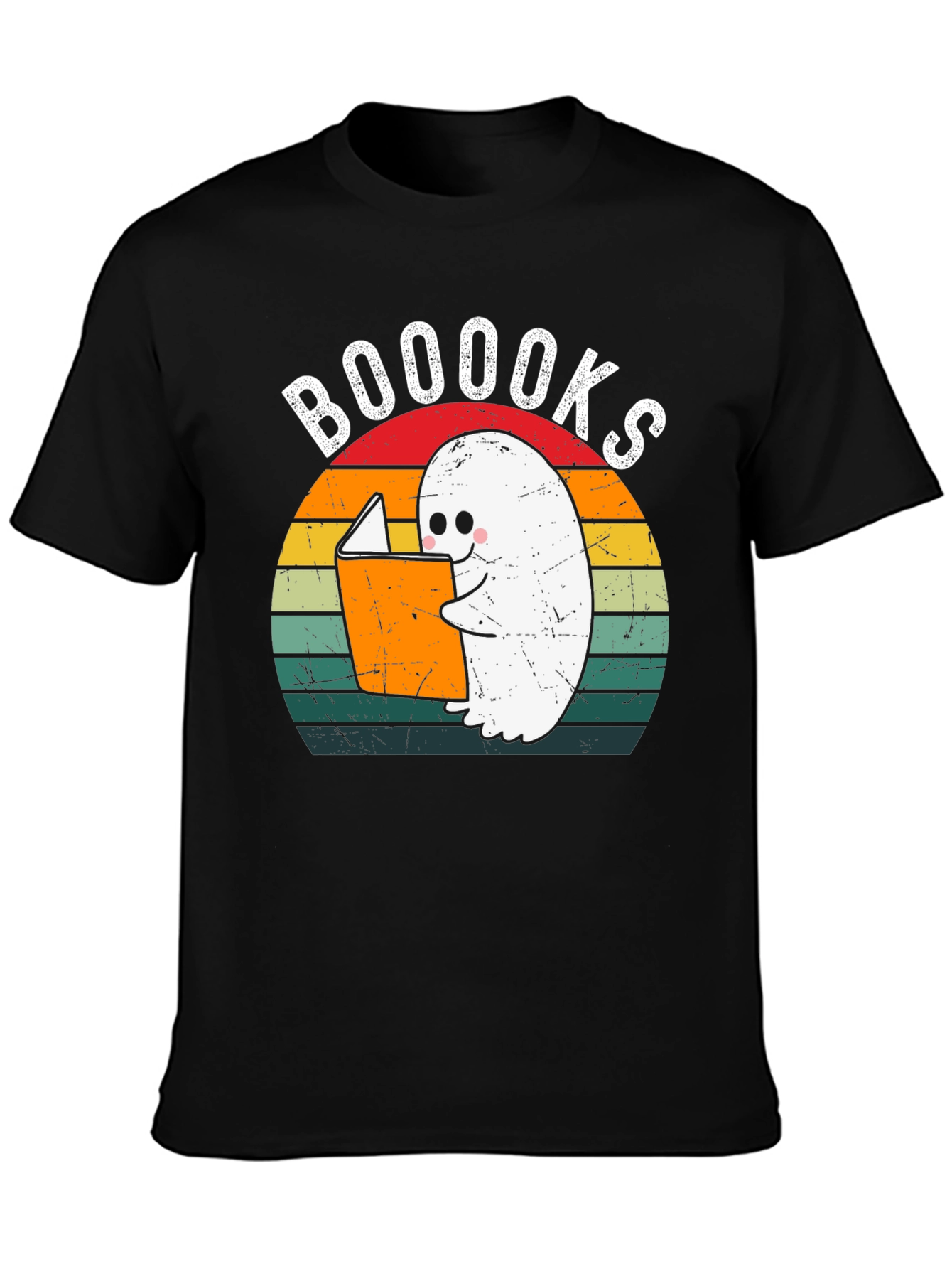 Booooks Ghost Reading T-Shirt | Halloween Book Lover Tee