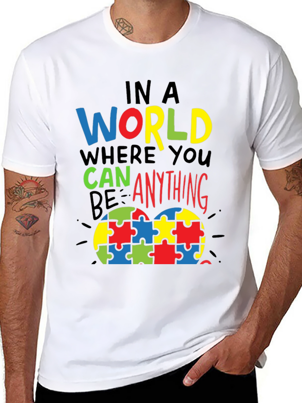 Autism Awareness Puzzle Heart Graphic T-Shirt