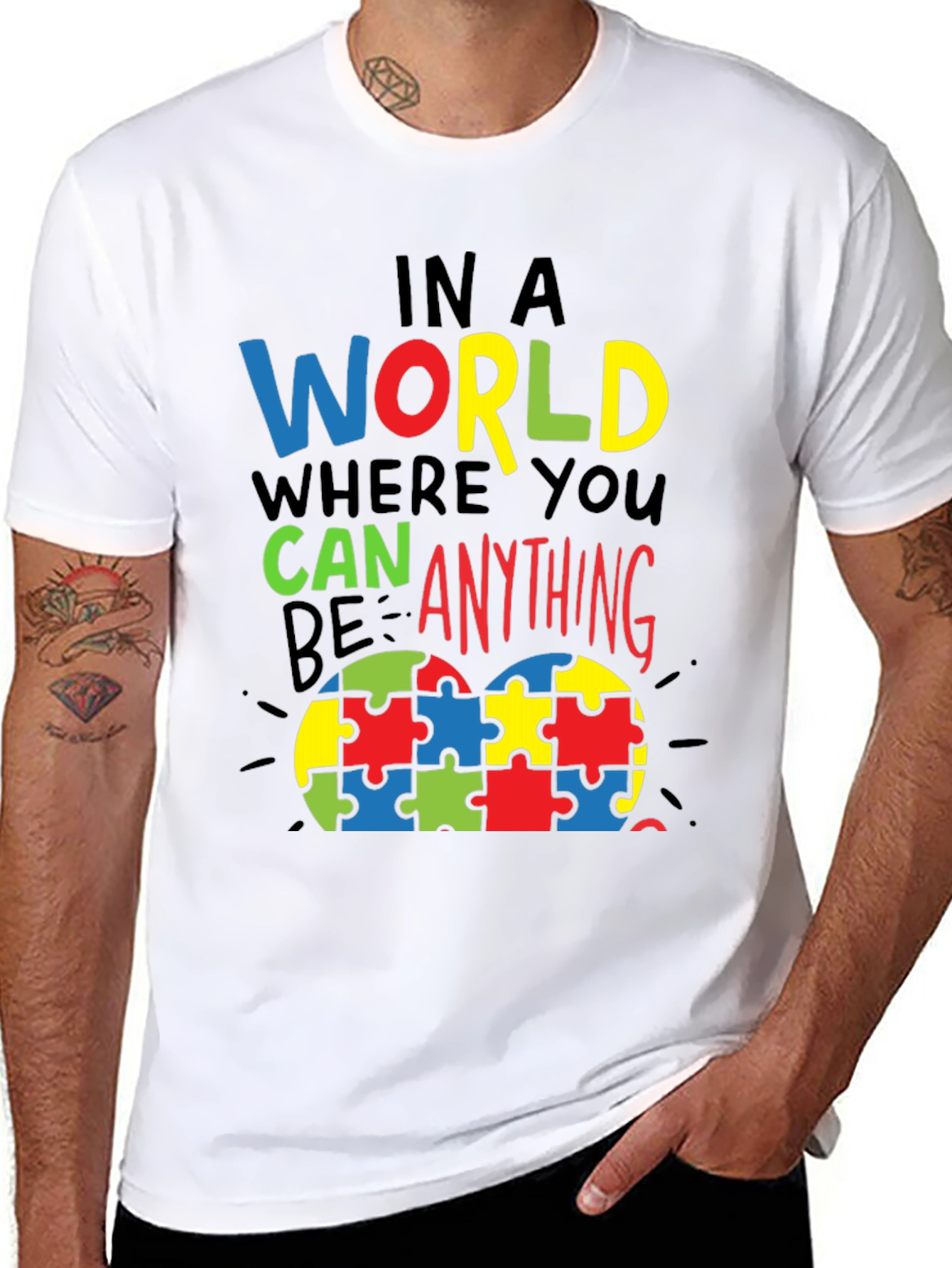 Autism Awareness Puzzle Heart Graphic T-Shirt