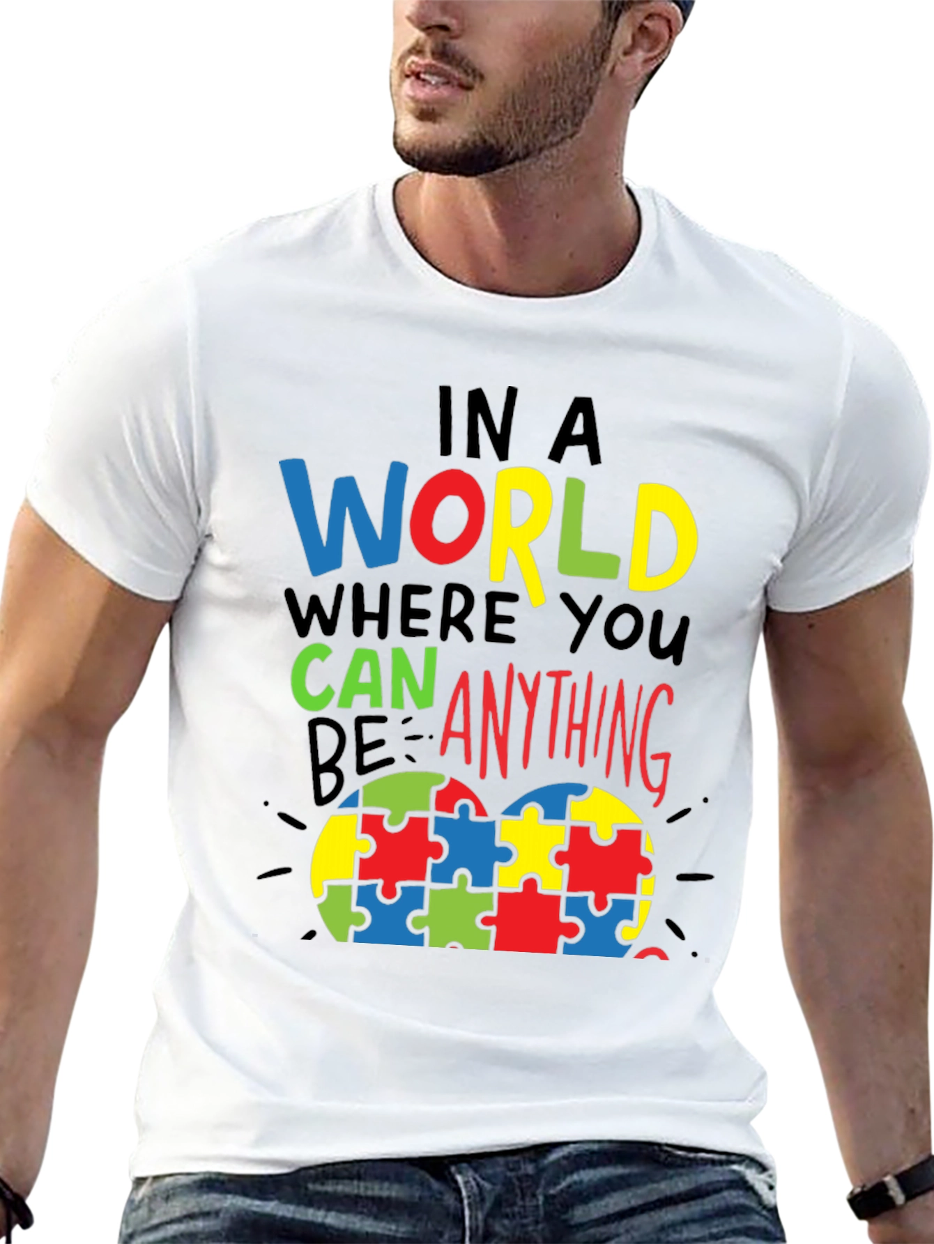 Autism Awareness Puzzle Heart Graphic T-Shirt