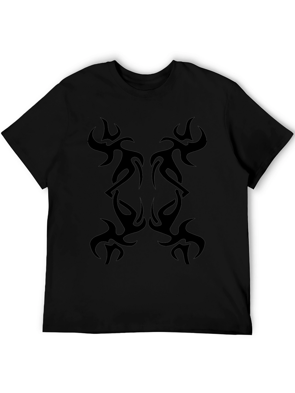 Tribal Tattoo Print Black T-Shirt