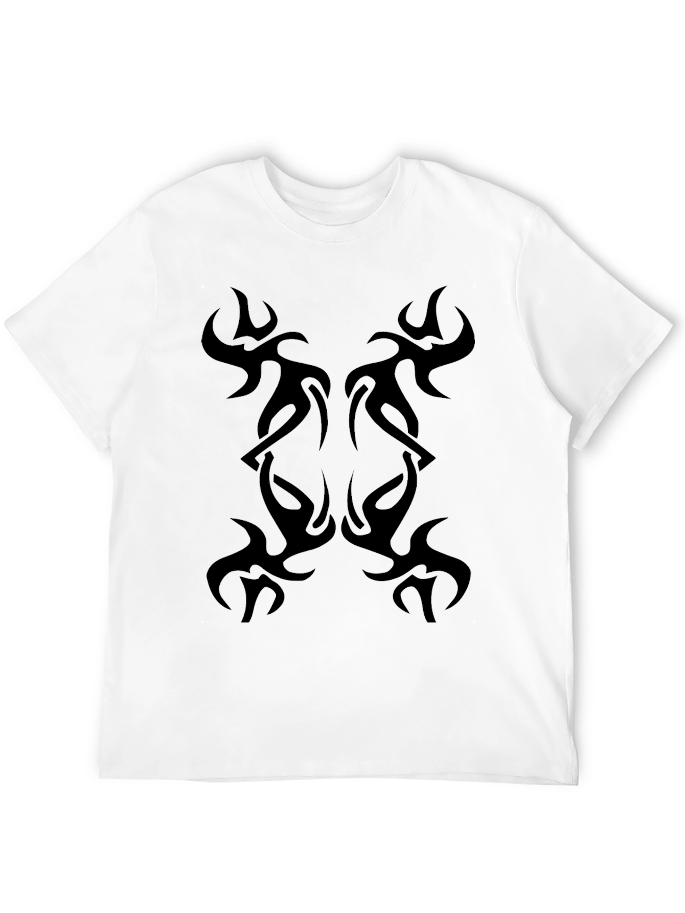 Tribal Tattoo Print Black T-Shirt