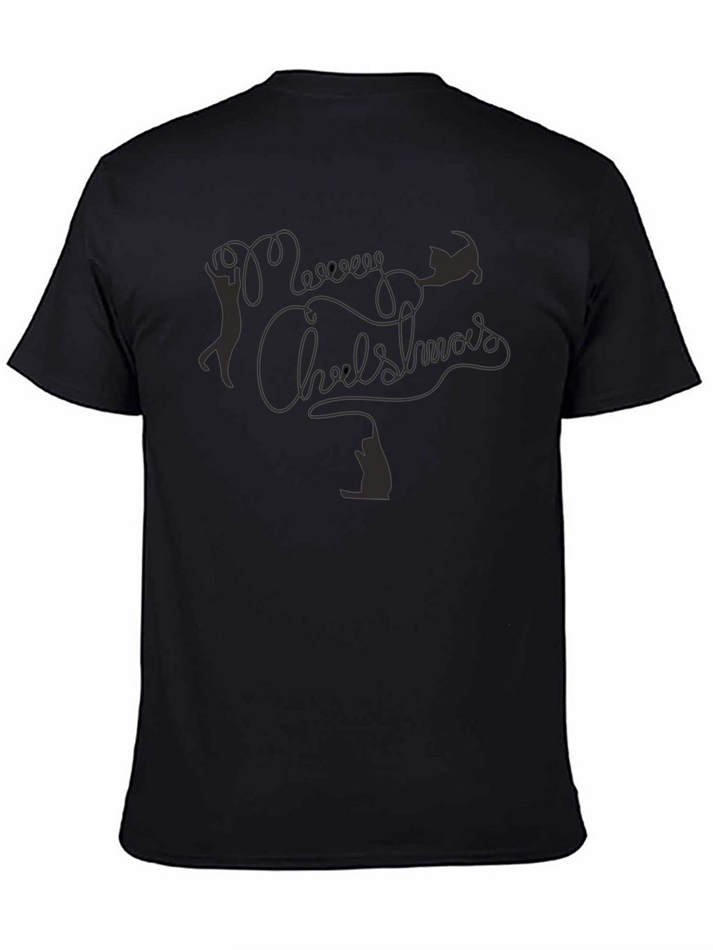 Merry Chrishmas Cat T-Shirt - Black