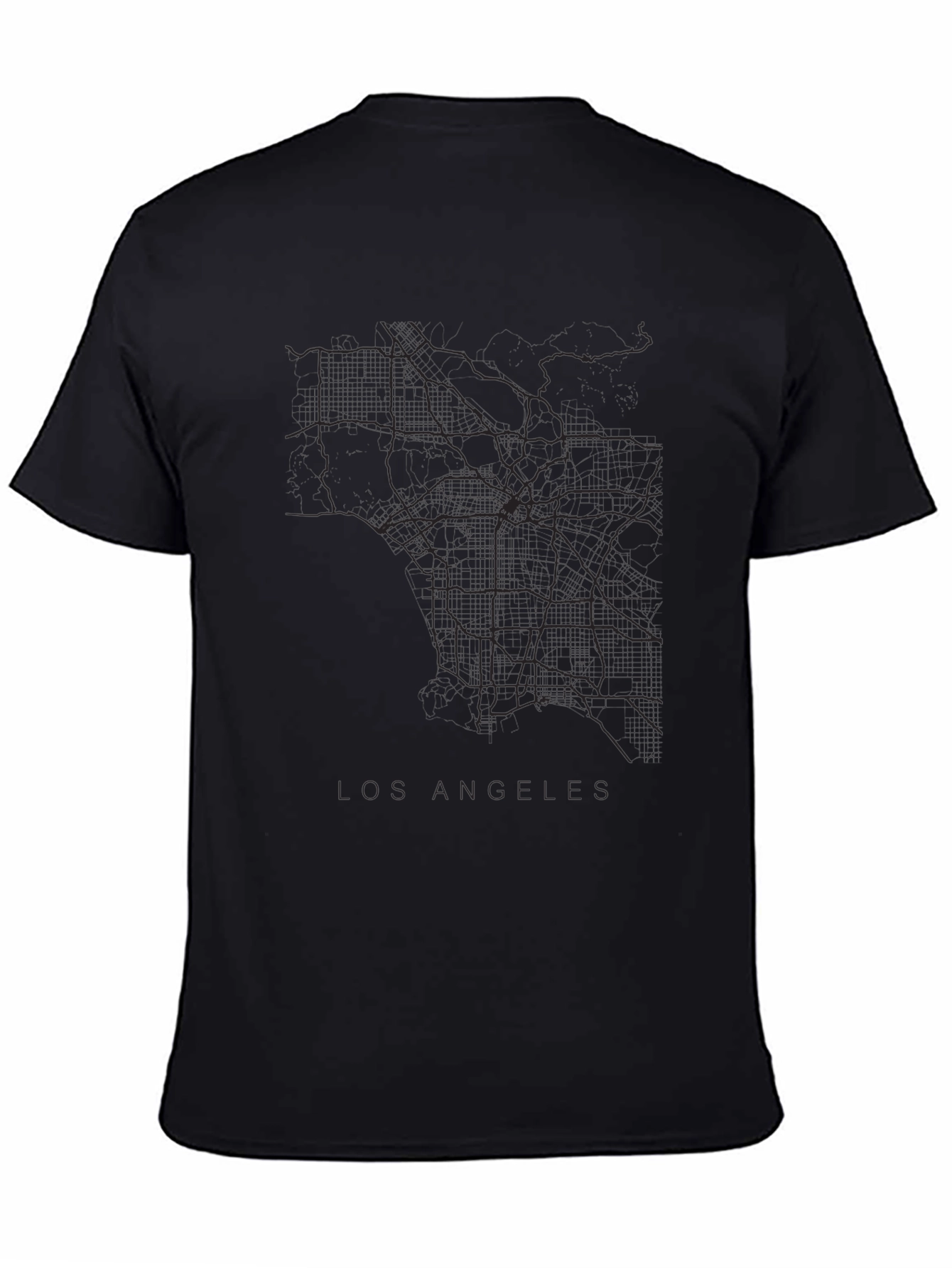 LA Street Map Tee - Black Urban Style